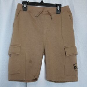 Kenneth Cole New York Cargo Jogger Shorts Size 14 Brown Drawstring